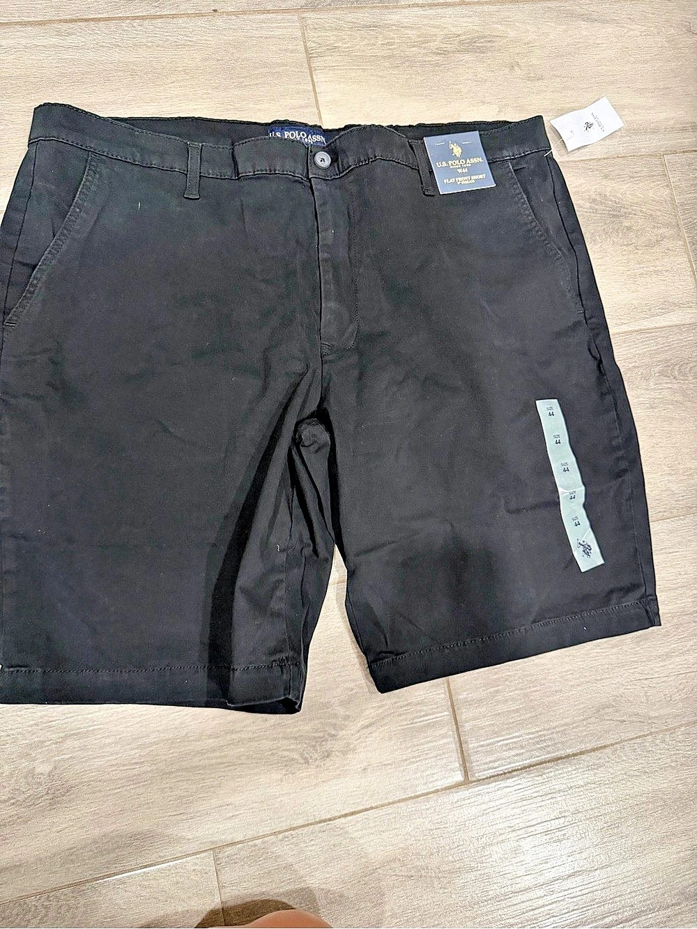 U.S. Polo Assn. Activate Stretch Flat Front Shorts. Black Waist 44